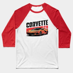 Corvette C8 Vintage Car Baseball T-Shirt